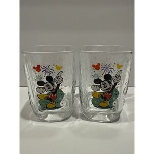 Disney Millennium 2000 Mickey Mouse Glasses McDonald's Set of 2 Made in France.